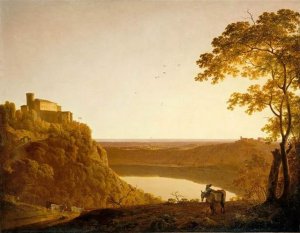 A painting of Lake Nemmi by Joseph Wright 